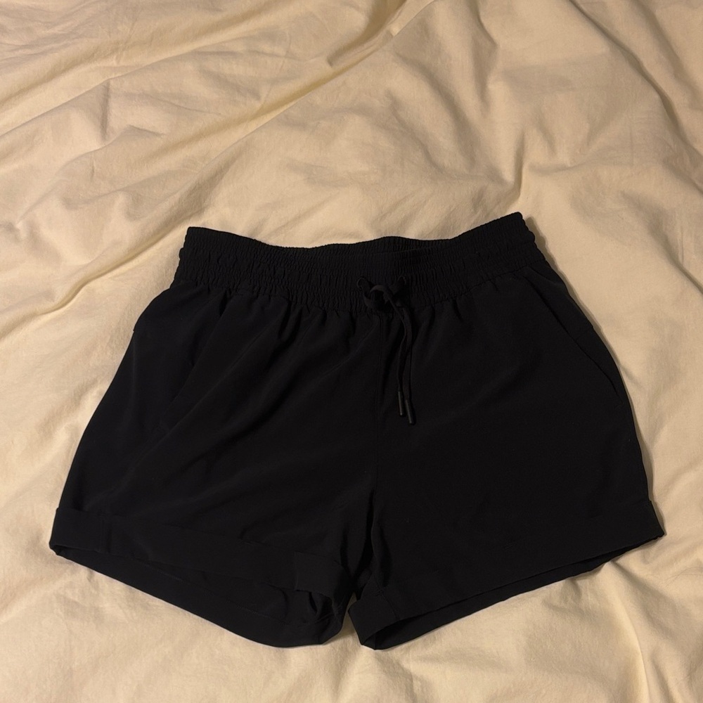 Women's Black Lululemon Elastic Waist Shorts